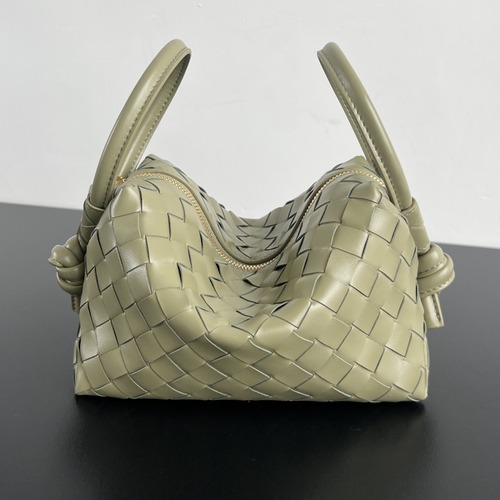 Bottega Veneta Top Handle Loop Bag 보테가 베네타 인트레치아토 위빙 탑 핸들 루프 백 라이트올리브 19cm
