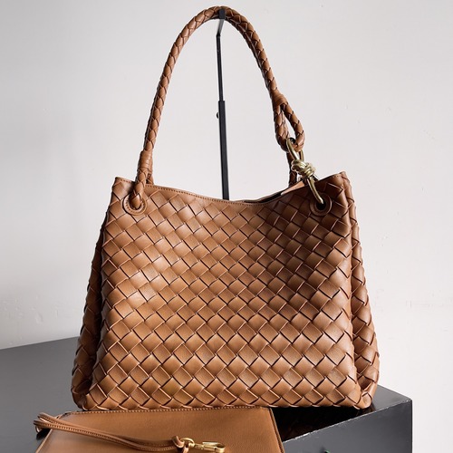 Bottega Veneta Top Handle Loop 보테가 베네타 인트레치아토 위빙 탑 핸들 루프 브라운 30cm
