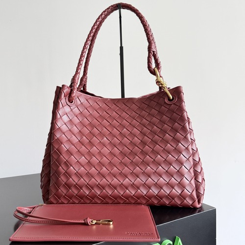 Bottega Veneta Top Handle Loop 보테가 베네타 인트레치아토 위빙 탑 핸들 루프 버건디레드 30cm