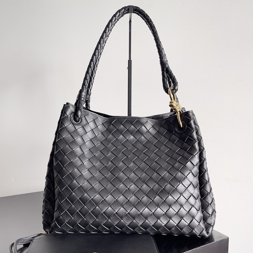 Bottega Veneta Top Handle Loop 보테가 베네타 인트레치아토 위빙 탑 핸들 루프 블랙 30cm