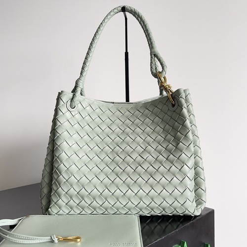 Bottega Veneta Top Handle Loop 보테가 베네타 인트레치아토 위빙 탑 핸들 루프 민트그린 30cm