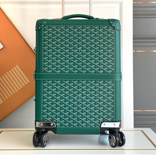 GOYARD Bourget PM Trolley Case 고야드 부르제 PM 트롤리 캐리어 그린/옐로우 라이닝 50cm
