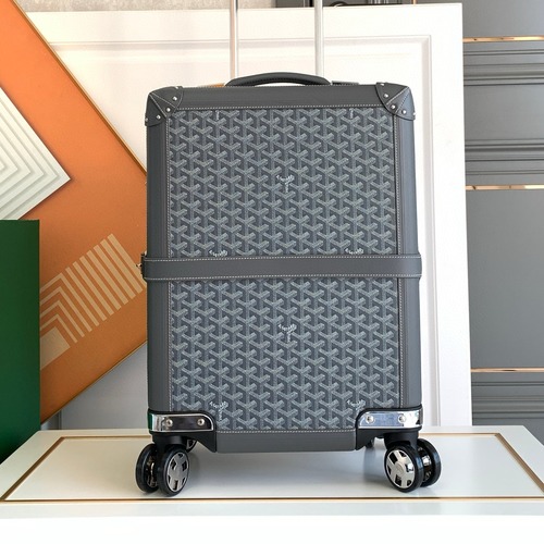 GOYARD Bourget PM Trolley Case 고야드 부르제 PM 트롤리 캐리어 그레이/옐로우 라이닝 50cm