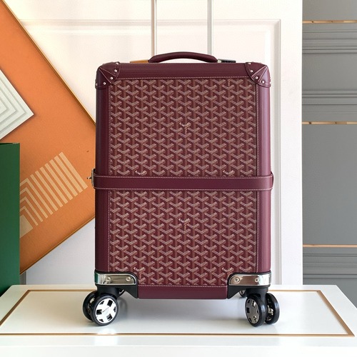 GOYARD Bourget PM Trolley Case 고야드 부르제 PM 트롤리 캐리어 버건디/옐로우 라이닝 50cm