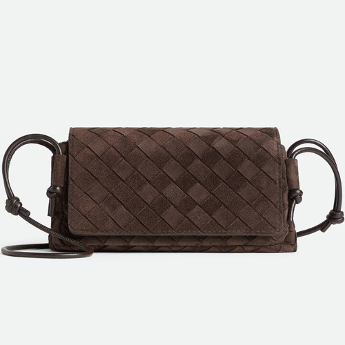 Bottega Veneta Notturno Intrecciato Mini Crossbody Bag 보테가 베네타 노투르노 인트레치아토 미니 크로스백 브라운 21cm