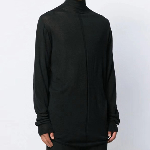 Rick Owens Seamless Turtleneck Wool Knit 리크 오웬스 심리스 터틀넥 울 니트 블랙