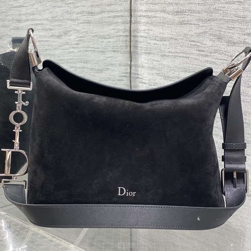 Christian Dior Hobo Bag 크리스찬 디올 호보 백 블랙 스웨이드 가죽 금장 28cm