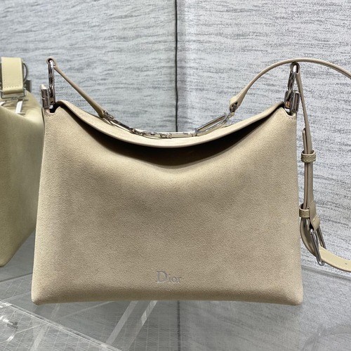Christian Dior Hobo Bag 크리스찬 디올 호보백 베이지 스웨이드 은장 28cm