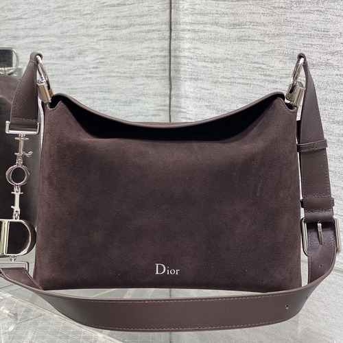 Christian Dior Hobo Bag 크리스찬 디올 호보백 버건디브라운 스웨이드 은장 28cm