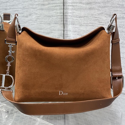 Christian Dior Hobo Bag 크리스찬 디올 호보백 브라운 스웨이드 은장 28cm