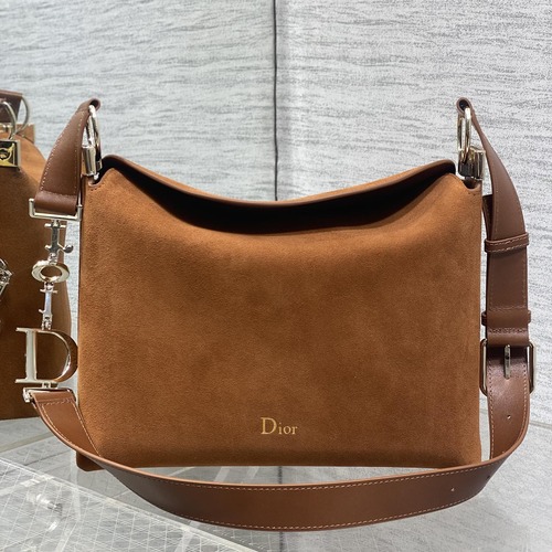 Christian Dior Hobo Bag 크리스찬 디올 호보백 브라운 스웨이드 금장 28cm