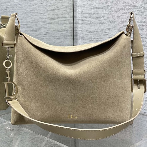 Dior Voyage Hobo Bag 디올 보야주 호보백 라지 베이지 스웨이드 레더 트림 금장 34cm