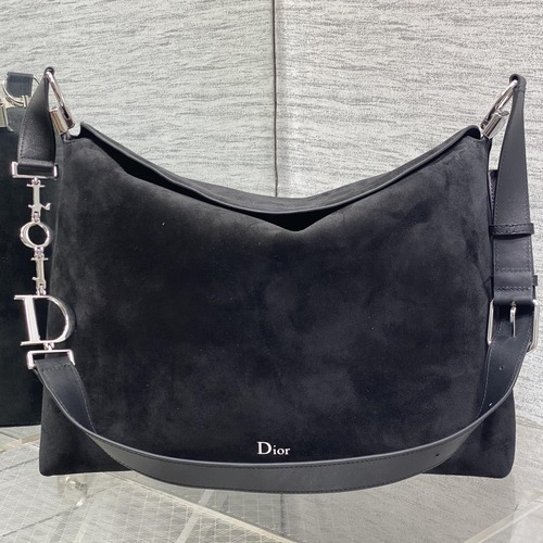 Dior Voyage Hobo Bag 디올 보야주 호보백 라지 블랙 스웨이드레더 트림 은장 39cm