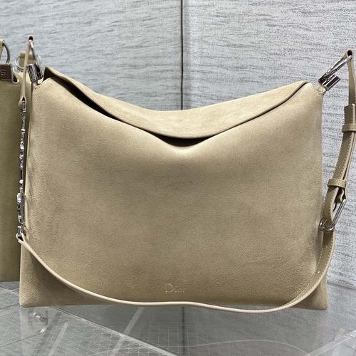 Dior Voyage Hobo Bag 디올 보야주 호보백 라지 베이지 스웨이드레더 트림 은장 39cm