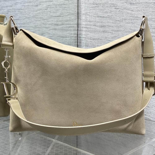 Dior Voyage Hobo Bag 디올 보야주 호보백 라지 베이지 스웨이드레더 트림 금장 39cm