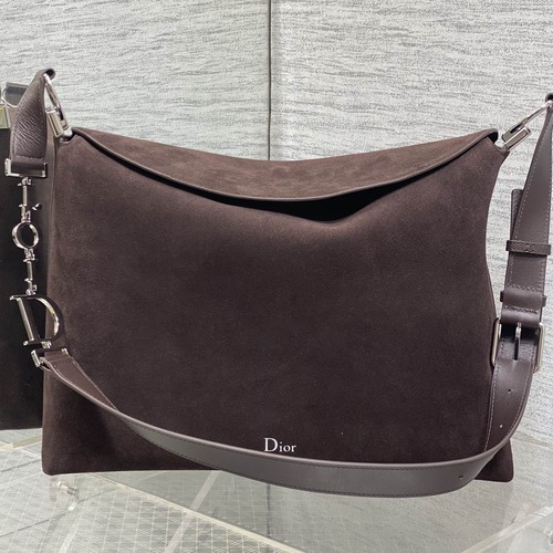 Dior Voyage Hobo Bag 디올 보야주 호보백 라지 버건디브라운 스웨이드레더 트림 은장 39cm