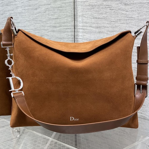 Dior Voyage Hobo Bag 디올 보야주 호보백 라지 브라운 스웨이드레더 트림 은장 39cm