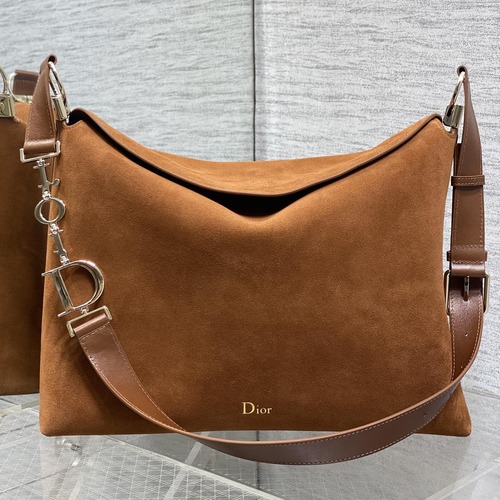 Dior Voyage Hobo Bag 디올 보야주 호보백 라지 브라운 스웨이드레더 트림 금장 39cm