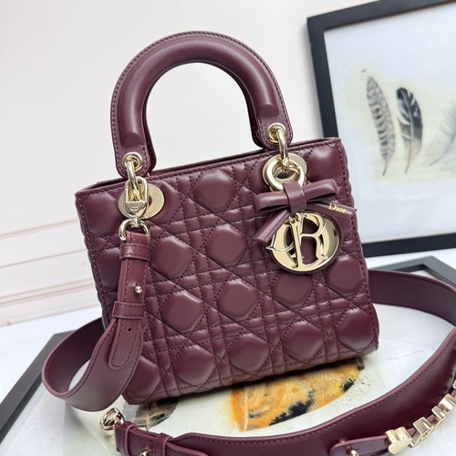 Dior Small Lady Dior My ABCDior Bag 디올 스몰 레이디 디올 마이 ABC디올 백 블러시 Cannage 카프스킨 버건디 20cm
