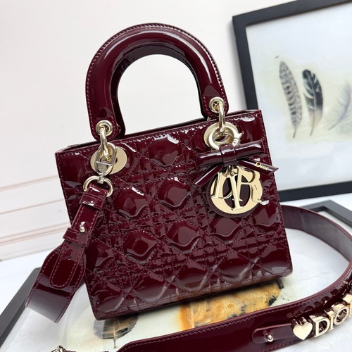 Dior Small Lady Dior My ABCDior Bag 디올 스몰 레이디 디올 마이 ABC디올 백 블러시 Cannage 카프스킨 에나멜버건디 20cm