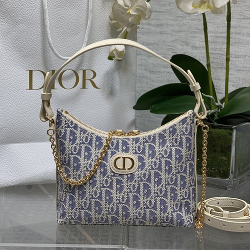 Dior Miss Dior Hobo Bag 디올 미스 디올 호보(덤플) 숄더백 라이트블루 Dior Oblique 자카드 19cm