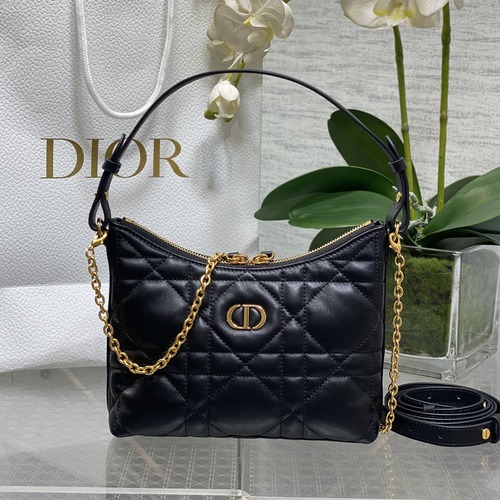 Dior Miss Dior Hobo Bag 디올 미스 디올 호보(덤플) 숄더백 블랙 Dior Oblique 스무스카프레더 19cm