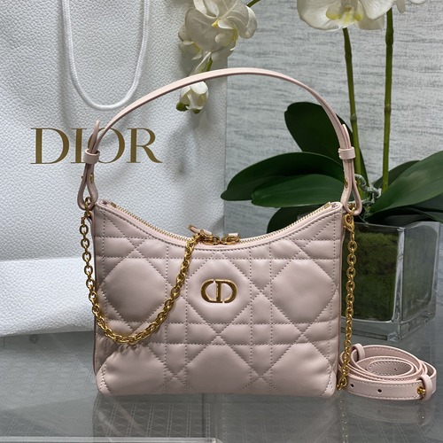 Dior Miss Dior Hobo Bag 디올 미스 디올 호보(덤플) 숄더백 핑크 Dior Oblique 스무스카프레더 19cm