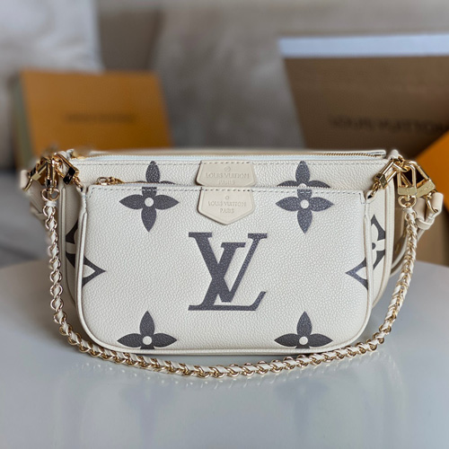 Louis Vuitton Pochette Accessoires Monogram Empreinte 루이비통 포쉐트 악세수아 모노그램 앙프렝뜨 아이보리 M80399 25cm