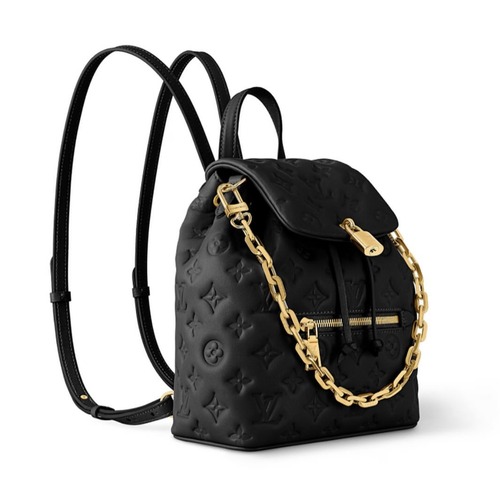 Louis Vuitton Coussin Backpack Small 루이비통 쿠생 백팩 스몰 M13357 모노그램 엠보스드 램스킨 블랙 26cm