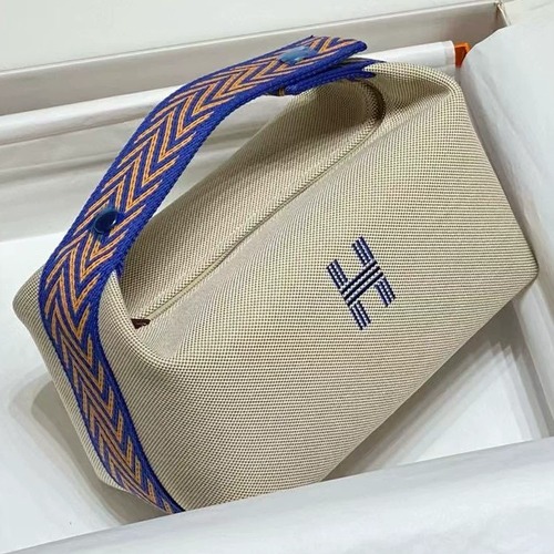 Hermès Bride-A-Brac Pouch 에르메스 브리드아브락 파우치 토일 캔버스 & 자수 H 디테일 25cm