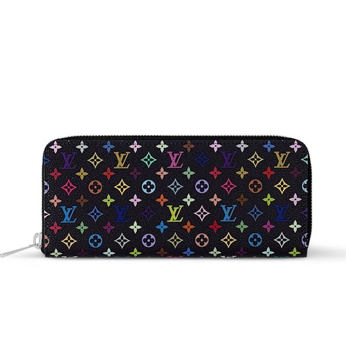 Louis Vuitton x Takashi Murakami Zippy Wallet 루이비통 x 타카시 무라카미 지피 월렛 M13408 블랙 멀티컬러 모노그램 코티드 캔버스 20cm