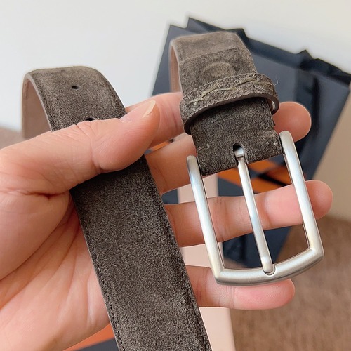 ZEGNA Suede Belt LHCAS-B014AZ-CON (22063165) 제냐 스웨이드 벨트 브라운 3.5cm