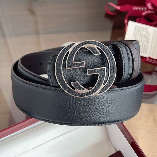 GUCCI Interlocking G Reversible 구찌 인터로킹 G 리버서블 레더 벨트 블랙 4cm