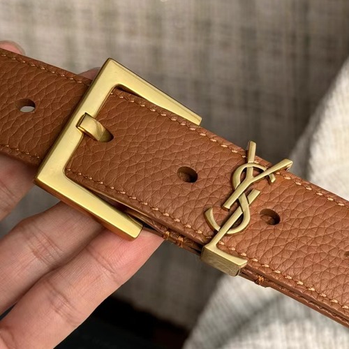 SAINT LAURENT Cassandre Square Buckle Belt 30mm 생로랑 카산드라 스퀘어 버클 벨트 3cm