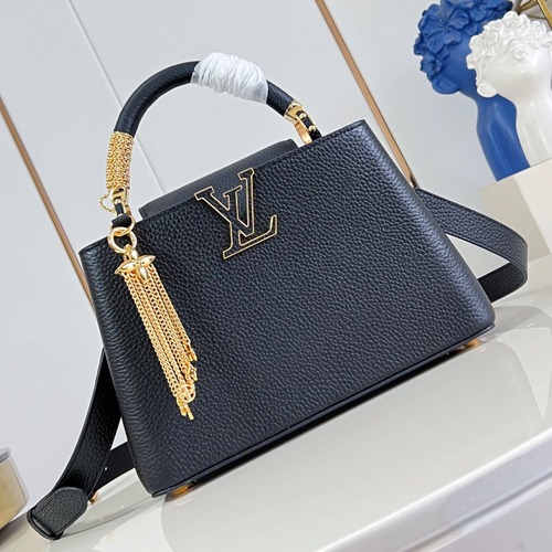 Louis Vuitton Capucines BB 루이비통 카푸신 BB 토리옹 레더 M26531 블랙 27cm