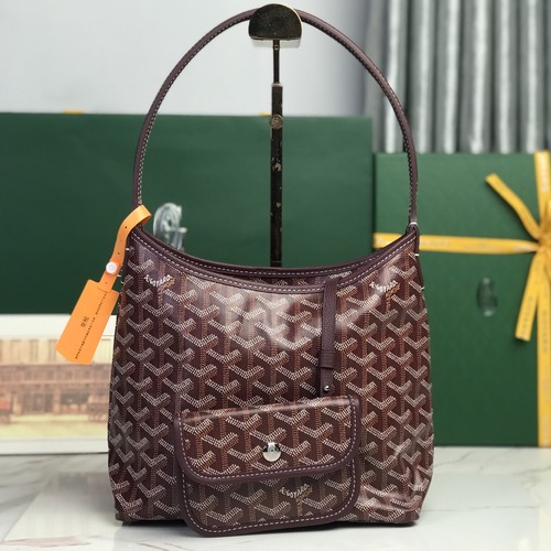 Goyard Hobo Mini Bag 고야드 호보 미니 백 기저귀가방 쉐브론 패턴 버건디 26cm