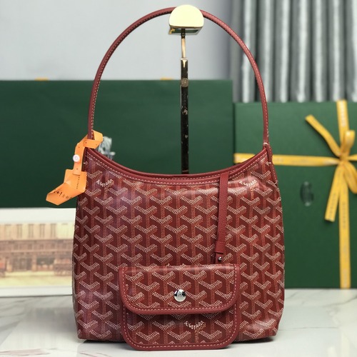 Goyard Hobo Mini Bag 고야드 호보 미니 백 기저귀가방 쉐브론 패턴 버건디 26cm