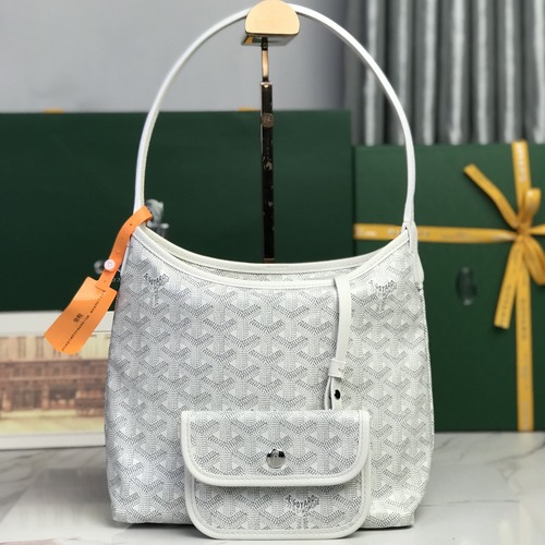 Goyard Hobo Mini Bag 고야드 호보 미니 백 기저귀가방 쉐브론 패턴 그레이화이트 26cm