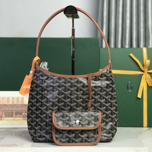 Goyard Hobo Mini Bag 고야드 호보 미니 백 기저귀가방 쉐브론 패턴 브라운  26cm