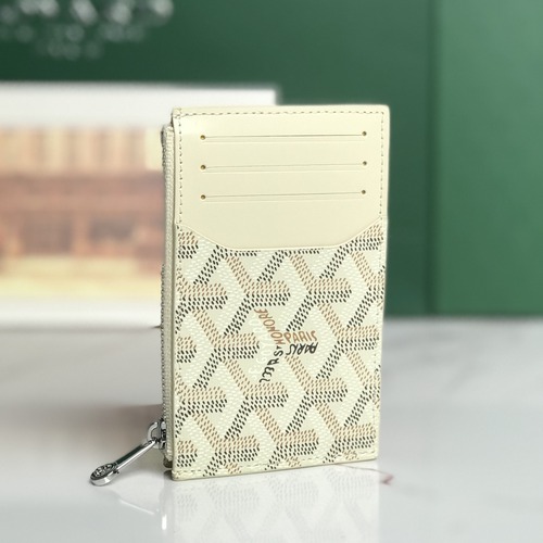 Goyard Bourbon Zipped Card Holder 고야드 버번 지퍼 카드홀더 아이보리 12.5cm