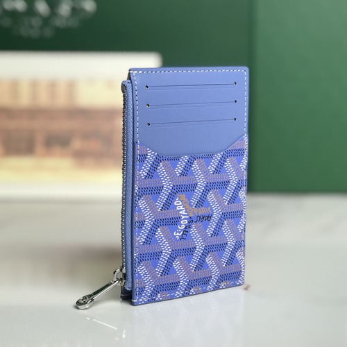 Goyard Bourbon Zipped Card Holder 고야드 버번 지퍼 카드홀더 블루 12.5cm