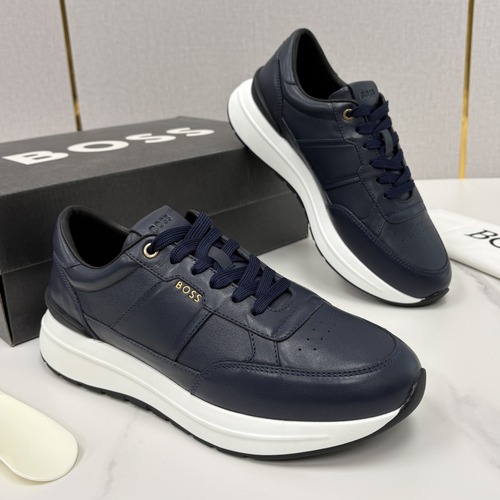 HUGO BOSS White Leather Sneakers 휴고 보스 네이비 레더 스니커즈