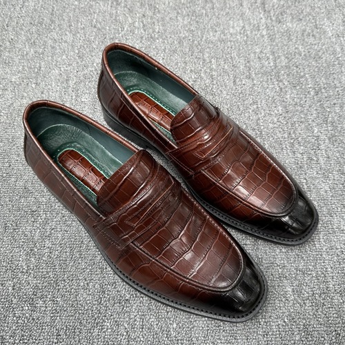 Stefano Ricci Crocodile Embossed Leather Loafers 스테파노 리치 크로커다일 엠보 레더 로퍼 브라운