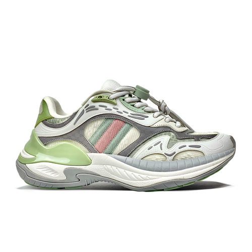 Gucci Rhyton Mesh & Leather Sneakers 구찌 라이톤 메쉬 레더 스니커즈 화이트 그린 (커스텀 한정판)