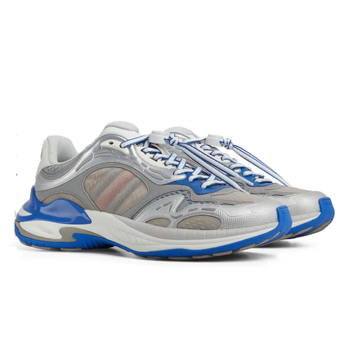 Gucci Rhyton Mesh & Leather Sneakers 구찌 라이톤 메쉬 레더 스니커즈 블루 그레이 (커스텀 한정판)