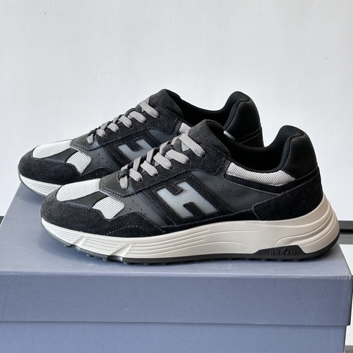 Hogan H383 Suede & Fabric Sneakers 호간 H383 스웨이드 패브릭 스니커즈 블랙