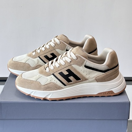 Hogan H383 Suede & Fabric Sneakers 호간 H383 스웨이드 패브릭 스니커즈 베이지