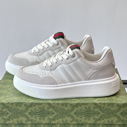 Gucci Men’s Leather Suede Casual Sneakers 구찌 레더 스웨이드 캐주얼 스니커즈 화이트그레이
