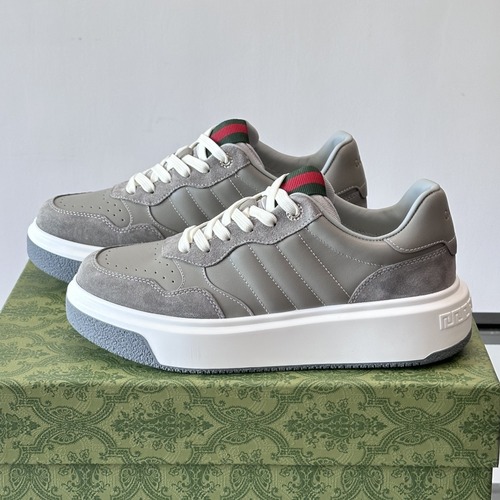Gucci Men’s Leather Suede Casual Sneakers 구찌 레더 스웨이드 캐주얼 스니커즈 그레이