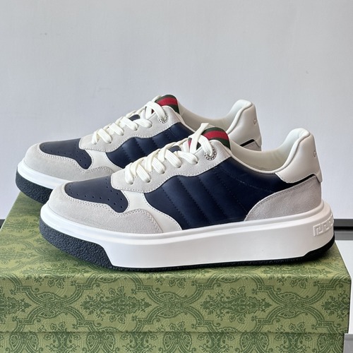 Gucci Men’s Leather Suede Casual Sneakers 구찌 레더 스웨이드 캐주얼 스니커즈 네이비